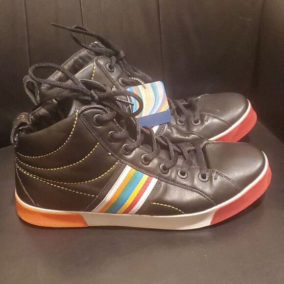 COOGI Black Leather Hi-Top Sneakers - Size 9 - Picture 1 of 12